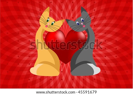 cat heart love