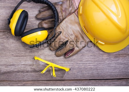 construction concept- industrial tools and Safety