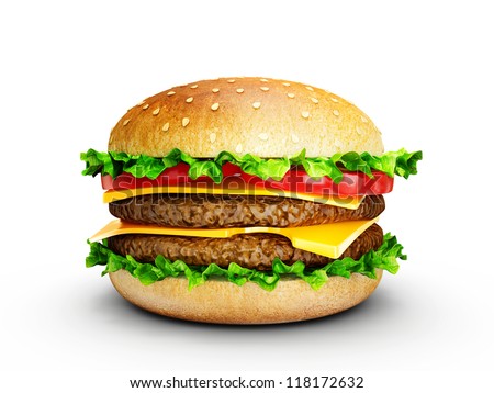 big tasty hamburger isolated on a white background big tasty hamburger isolated on a white background