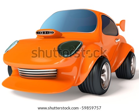 stock photo orange car on white background