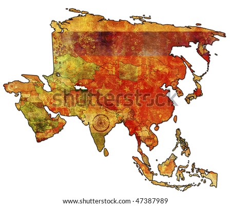blank map of asia with countries. lank map of asia with countries. National flags sensen and maps