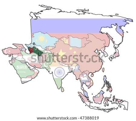 blank map of asia outline. lank map can be mar