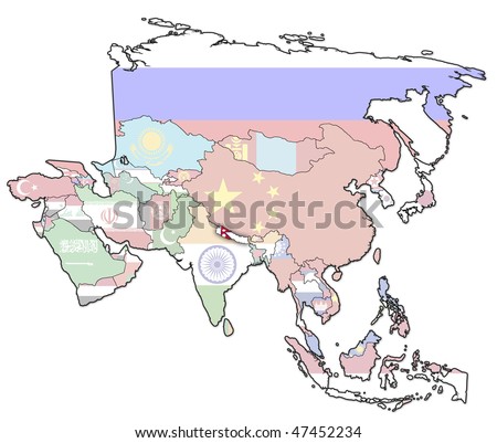 old political map of asia
