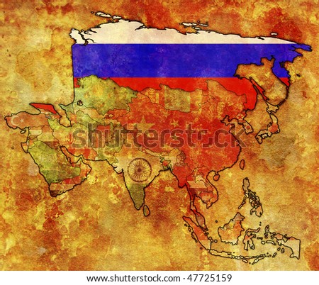 map of russia and asia