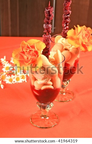 Cherry cocktail with lady\'s finger