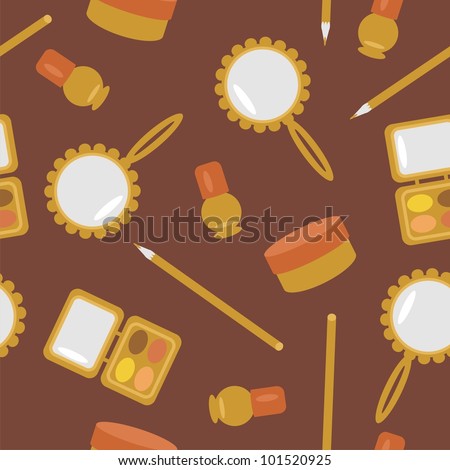 seamless pattern with cosmetics and make up