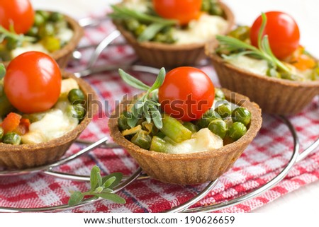 Tartlets with roasted vegetables