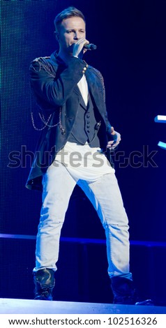 LONDON, UK - MAY 12: Westlife perform the first of their fairwell tour nights at London O2 arena on the MAY 12, 2012 in London, Uk