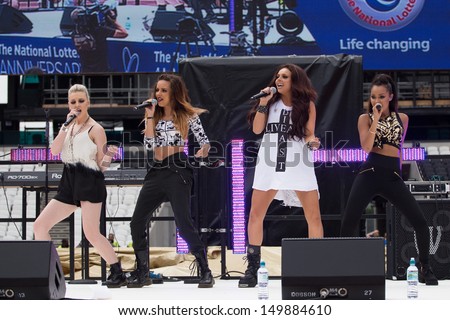 LONDON, UK - JULY 21: Little Mix perform Inside the London Olympic Stadium\' in London on the July 21, 2013 in London, UK