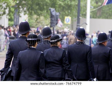 LONDON, UK - APRIL 29: Members of the UK police force at Prince William and Kate Middleton wedding on April 29, 2011 in London, United Kingdom