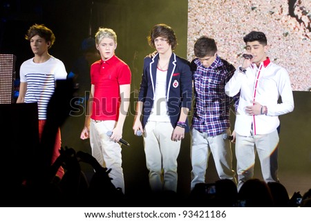 LONDON, UK - JAN. 23: One Direction Play the Apollo in London on the January 23, 2012 in London, UK