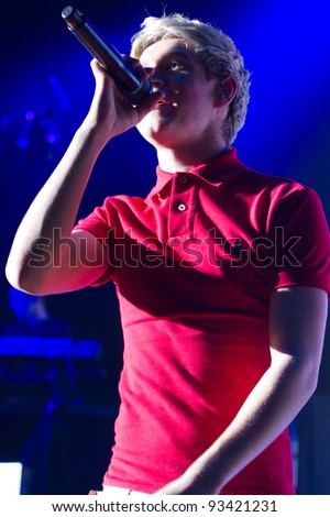 LONDON, UK - JAN. 23: Niall Horan From One Direction Play the Apollo in London on the January 23, 2012 in London, UK