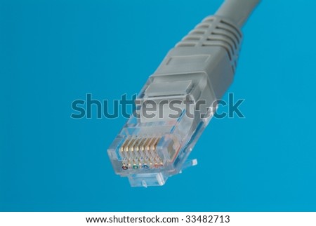 Macro shot of network connection plug