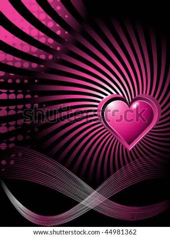 purple love heart background. stock vector : Black-purple