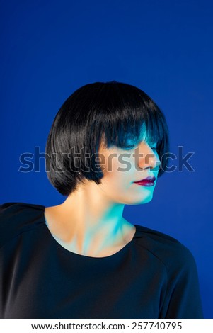 Elegant woman with short stylish hairstyle