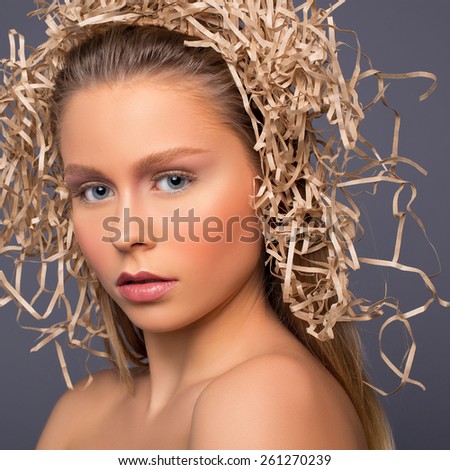studio portrait of young beautiful woman. natural beauty concept
