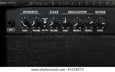 guitar amplifier control panel closeup