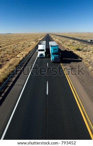 Fast delivery (trucks on American interstate)