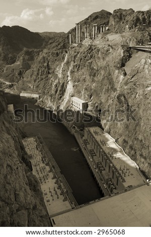 Hoover Dam (1931) in Black Canyon of Colorado river, by Las Vegas
