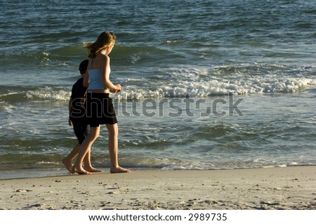 Children on the beach of Gulf of Mexico during school break