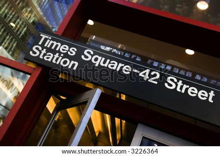 Times Square Subway station sign, NYC