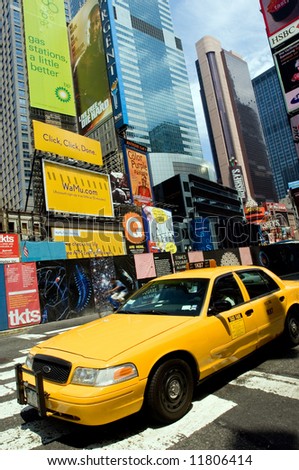 Taxi cab on Times Square, NYC