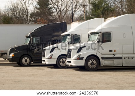 Truck trailers at a rest area