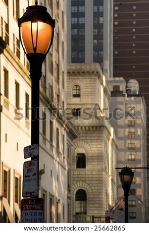 Street lamp in center city, Philadelphia, PA