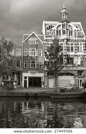 Traditional merchant houses along Amsterdam canal