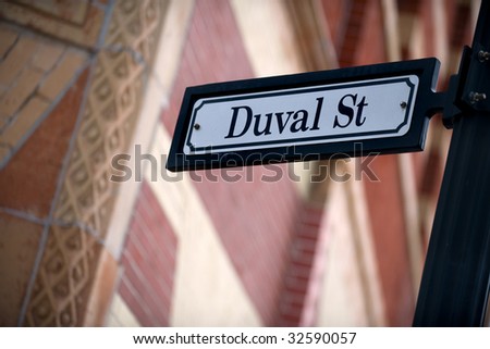 Duval street sign in Key West, Florida Keys