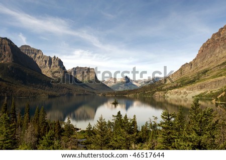 St Mary Lake with Wild Goose Island in Glacier National park