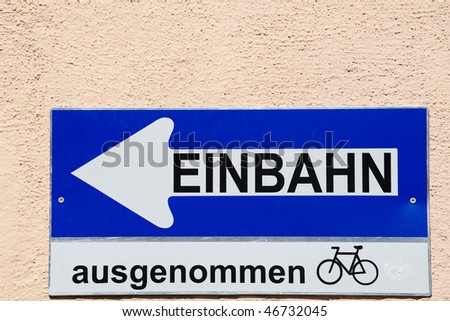 One way sign in downtown Vienna, Austria