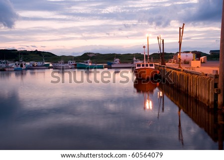 Boats in Inverness harbor, Cape Breton, Nova Scotia