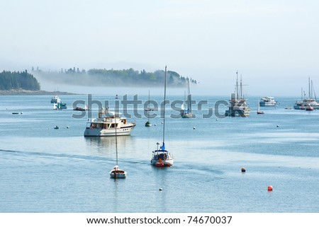Yachts and boats in Southwest Harbor, Mount Desert Island, Maine
