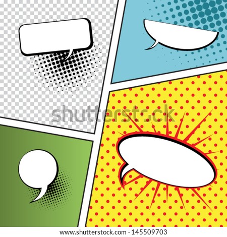 Speech Bubbles in Pop-Art Style Speech Bubbles in Pop-Art Style