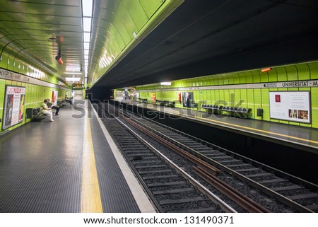 BONN, GERMANY - SEPTEMBER 9: Underground station of city rail on September 9, 2012 in Bonn, Germany. The entire network of city rail in Bonn comprises 125.36 kilometres of trackage.