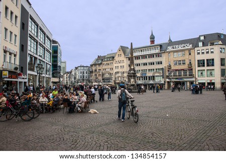 BONN, GERMANY - OCTOBER 21: Market Square on October 21, 2012 in Bonn, Germany. Bonn is former capital of Germany with population of 330,000.