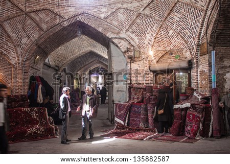 Tabriz, Iran - March 10: People In A Bazaar On March 10, 2013 In Tabriz, Iran. Bazaar Of Tabriz Was Inscribed As World Heritage Site By Unesco In July 2010.
