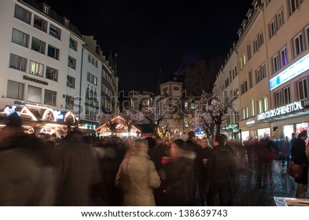 BONN, GERMANY - DECEMBER 11: Christmas market on December 11, 2012 in Bonn, Germany. There are 170 stalls at this market.
