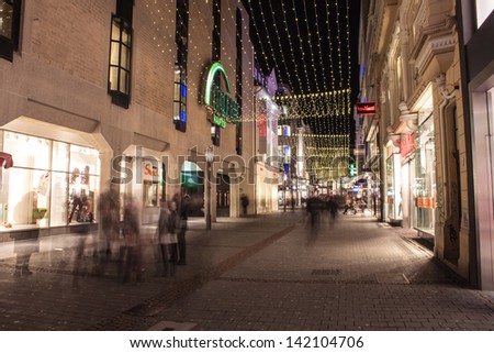 BONN, GERMANY - DECEMBER 11: Christmas decoration on December 11, 2012 in Bonn, Germany. Streets in city center are decorated of whole advent time.