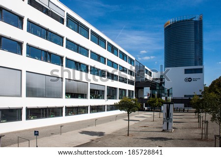 BONN, GERMANY - SEPTEMBER 9: Former government buildings on September 9, 2012 in Bonn, Germany. Some of them are now used by Deutsche Welle or Deutsche Post companies.