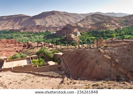 Village in Dades Gorge valley, Morocco