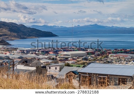Aerial view of Ushuaia, Argentina