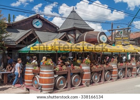 VILLA GENERAL BELGRANO, ARGENTINA - APR 3, 2015: Restaurant in Villa General Belgrano, Argentina. Village now serves as a Germany styled tourist attraction.
