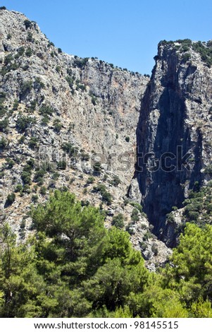 Deep  canyon Saklikent in Turkey