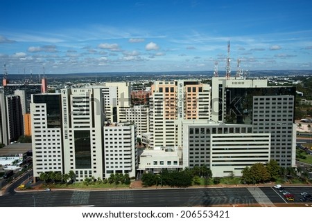 BRASILIA, BRAZIL - JUNE 17: Panoramic of the Melia Hotels complex located in the South Hotel Sector of Brasilia during the 2014 FIFA World Cup at Brasilias FIFA Fan Fest, on June 17, 2014.