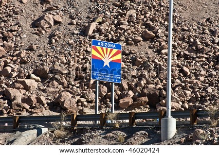 Arizona State sign at Hoover Dam