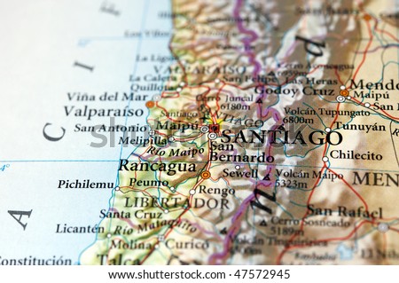 Santiago of Chile on map