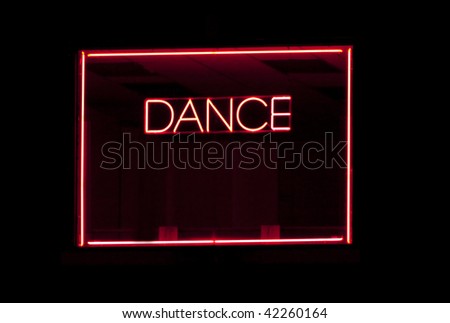 Pink Neon Dance Sign With Pink Neon Border