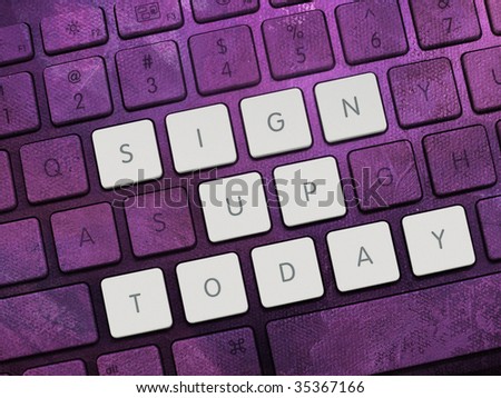 Computer keyboard letters spelling 